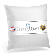26x26 Decorative Throw Pillow Insert, Down and Feathers Fill, 100% Cotton Cover 233 Thread Count