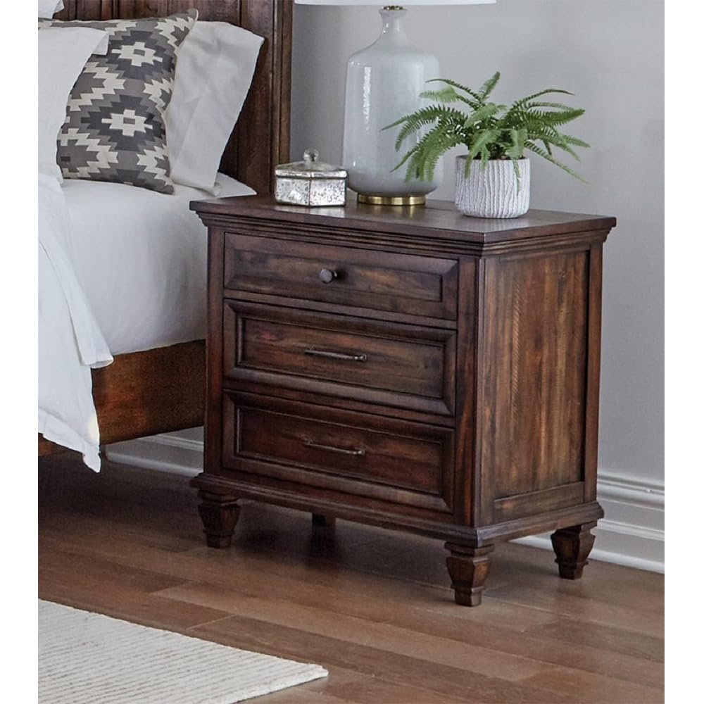 Avenue 3-Drawer Nightstand Weathered Burnished Brown