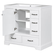 36" Bathroom Vanity with Sink, Harper & Bright Designs Free Standing Single Basin Vanity