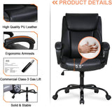 Ergonomic Desk PU Computer Lumbar Support Arms High Back Executive Leather Task