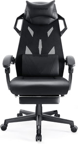 Gaming Chair, Computer Chair with Mesh Back, Ergonomic Gaming Chair with Footrest