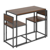 Compact Dining Table Set with 2 Chairs, Small 3 Piece Lunch Table Set