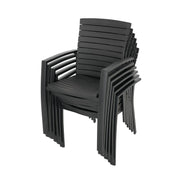 6 pcs Stackable Patio Dining Chairs with Aluminum Frame and Molded Ergonomic