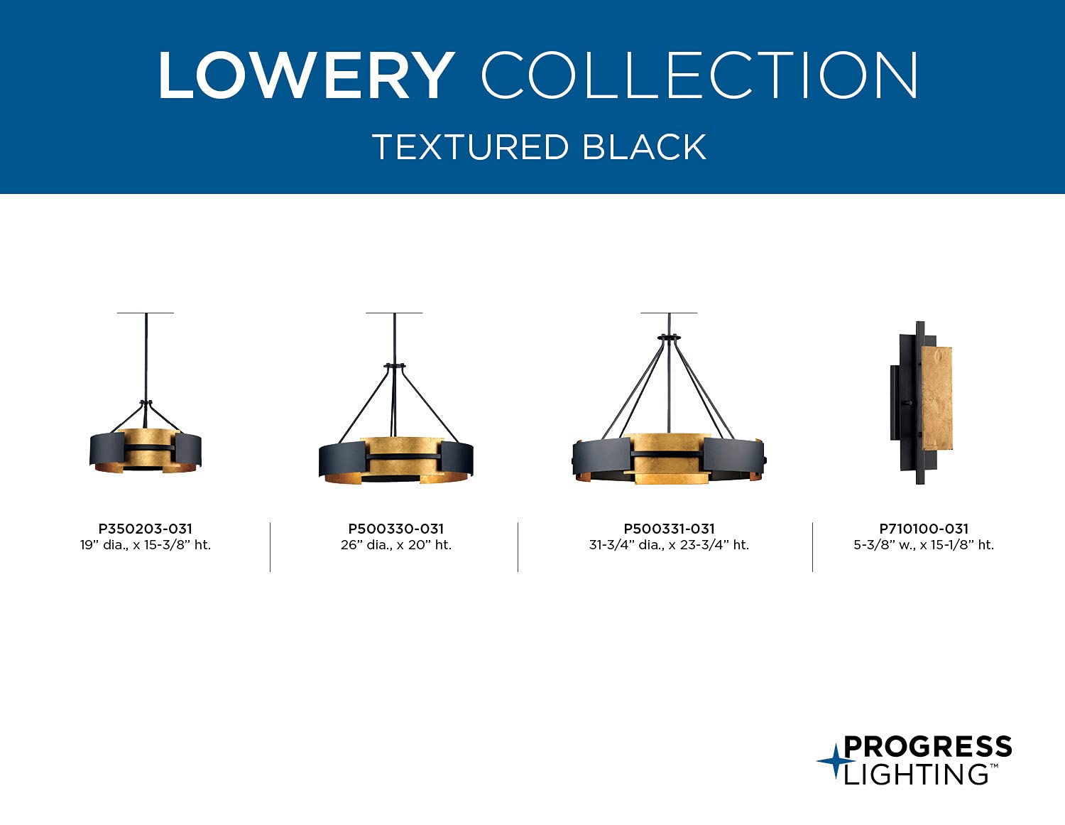 Lowery Three-Light Semi-Flush Ceiling Light in Textured Black