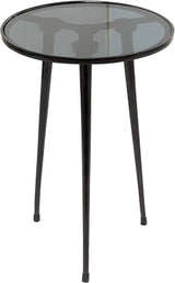 Aluminum Accent Table with Shaded Glass Top, 15" x 15" x 22", Gold