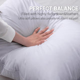 Feather Pillow Standard Queen Size Set of 2 Bed Pillows for Sleeping, Breathable 100% Down-Proof Cotton Cover, Soft Yet Fluffy for Back Stomach Side Sleeper Pillow Inserts(2 Pack,20X28)