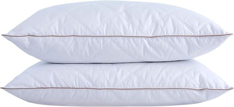 Natural Goose Down Feather Pillows for Sleeping Oval Gusseted Feather Down Pillow 100%