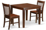 OXNO5-MAH-W 5 Piece Dining Set Includes a Square Dinner Table