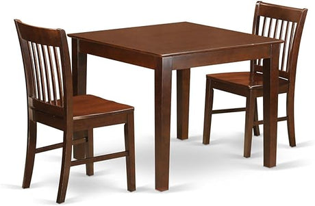 OXNO5-MAH-W 5 Piece Dining Set Includes a Square Dinner Table