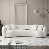 86" Curved Sofa, Modern Upholstered Boucle Curved Couch