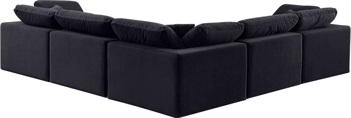 Furniture 189Black-Sec5C Comfy Collection Modern | Contemporary Upholstered Modular