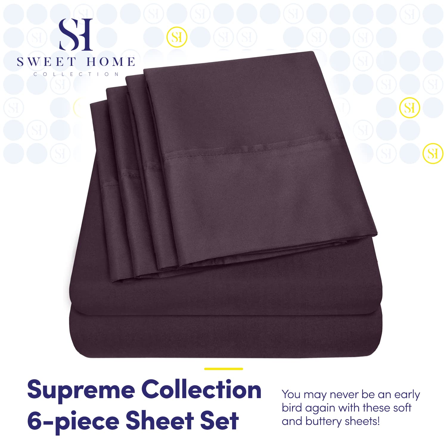 Deep Pocket King Sheet Set - 6 Piece 1500 Supreme Deluxe Collection Up to 21" Extra