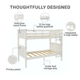 Bailen Convertible Solid Wood Bunk Bed, Stackable and Detachable Bed Frames