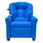Traditional Kids Recliner, Toddler Ages 1-5 Years, Pu Faux Leather, Blue