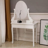 Light Bulb Single Mirror 5 Drawer Dressing Table White，Vanity Table with Mirrors,Makeup