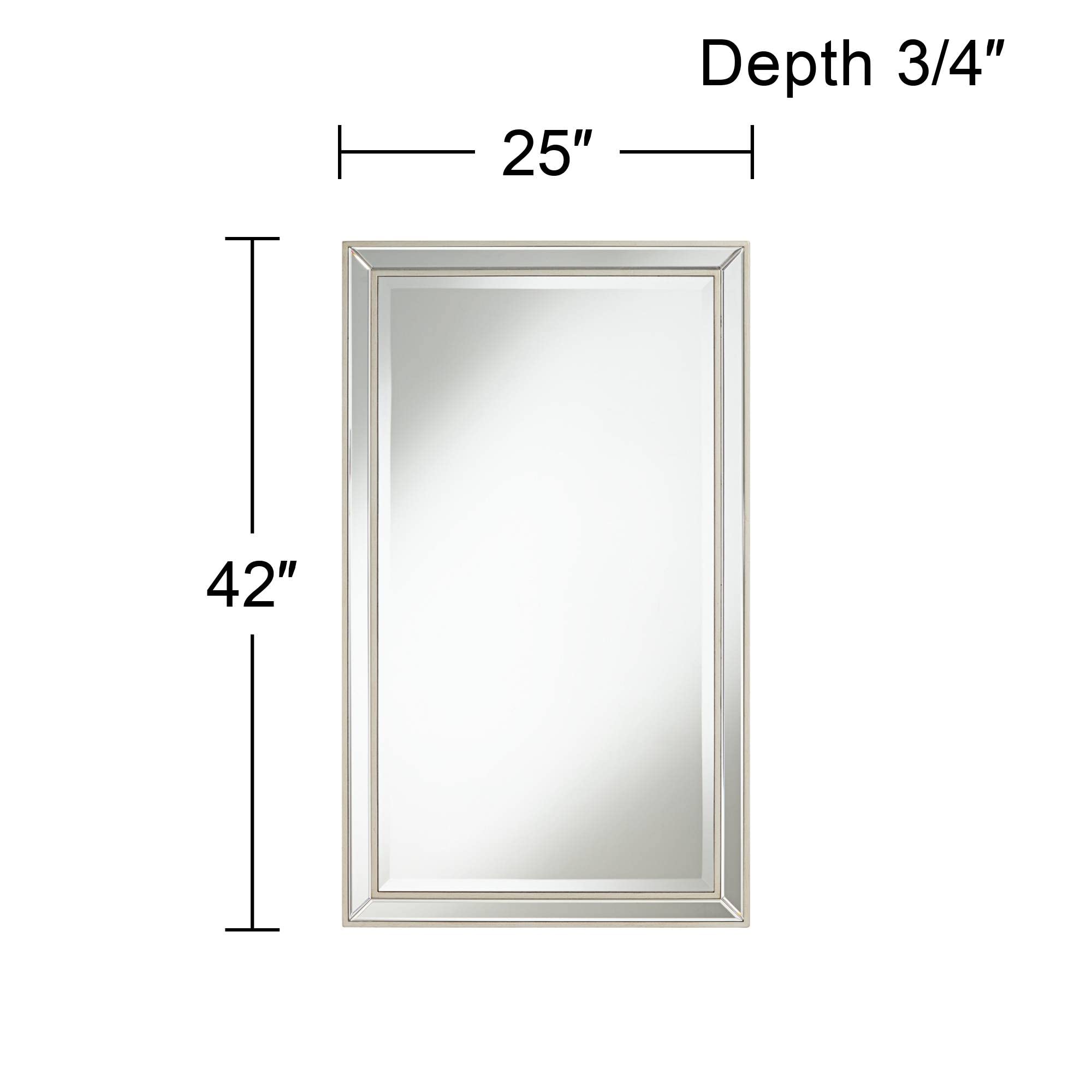 Helena Rectangular Vanity Decorative Accent Wall Mirror Modern Beveled Glass Bright