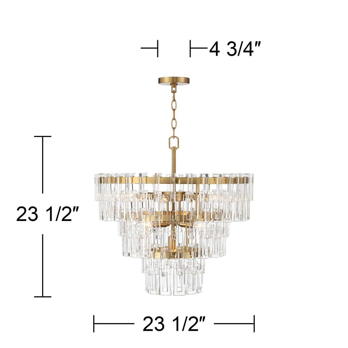 Donegan Burnished Brass Crystal Chandelier 23 1/2" Wide Luxury Tiered 8-Light Fixture