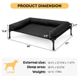 Elevated Raised Dog Bed-Cooling Outdoor Dog Cot Bed for Large Sized Dogs