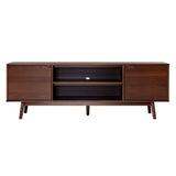 Walker Edison Emery Mid Century Modern Solid Wood TV Stand for TVs up to 80 Inches 70 Inch Walnut