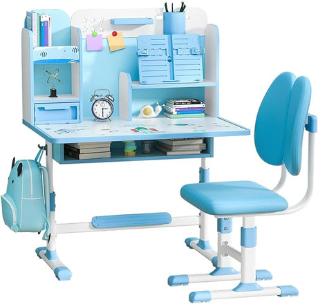 Functional Desk and Chair Set, Study Desk for Children with Chair, Kids Desk and Chair Set,