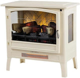 Electric Fireplace Stove Heater in Black Provides Supplemental Zone Heat