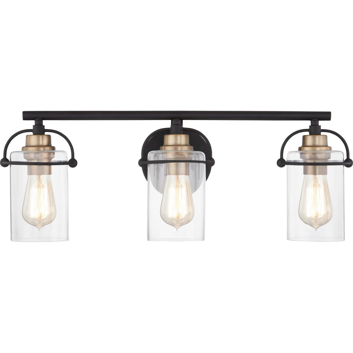 Emerson Bath Vanity Lights, 24 Inch 3-Light Matte Black Bathroom Lighting ransitional Wall