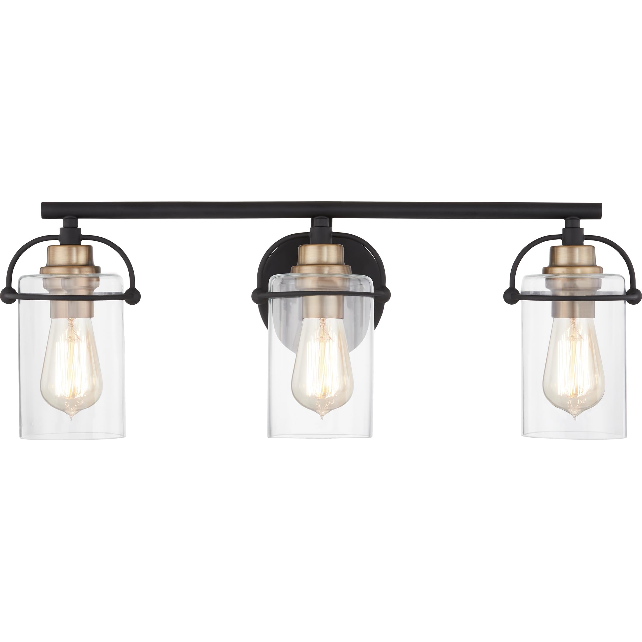 Emerson Bath Vanity Lights, 24 Inch 3-Light Matte Black Bathroom Lighting ransitional Wall