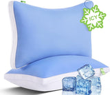 Cooling Bed Pillows Queen Size Set of 2, Cool for Hot Sleepers, Gusseted Hotel Down Alternative