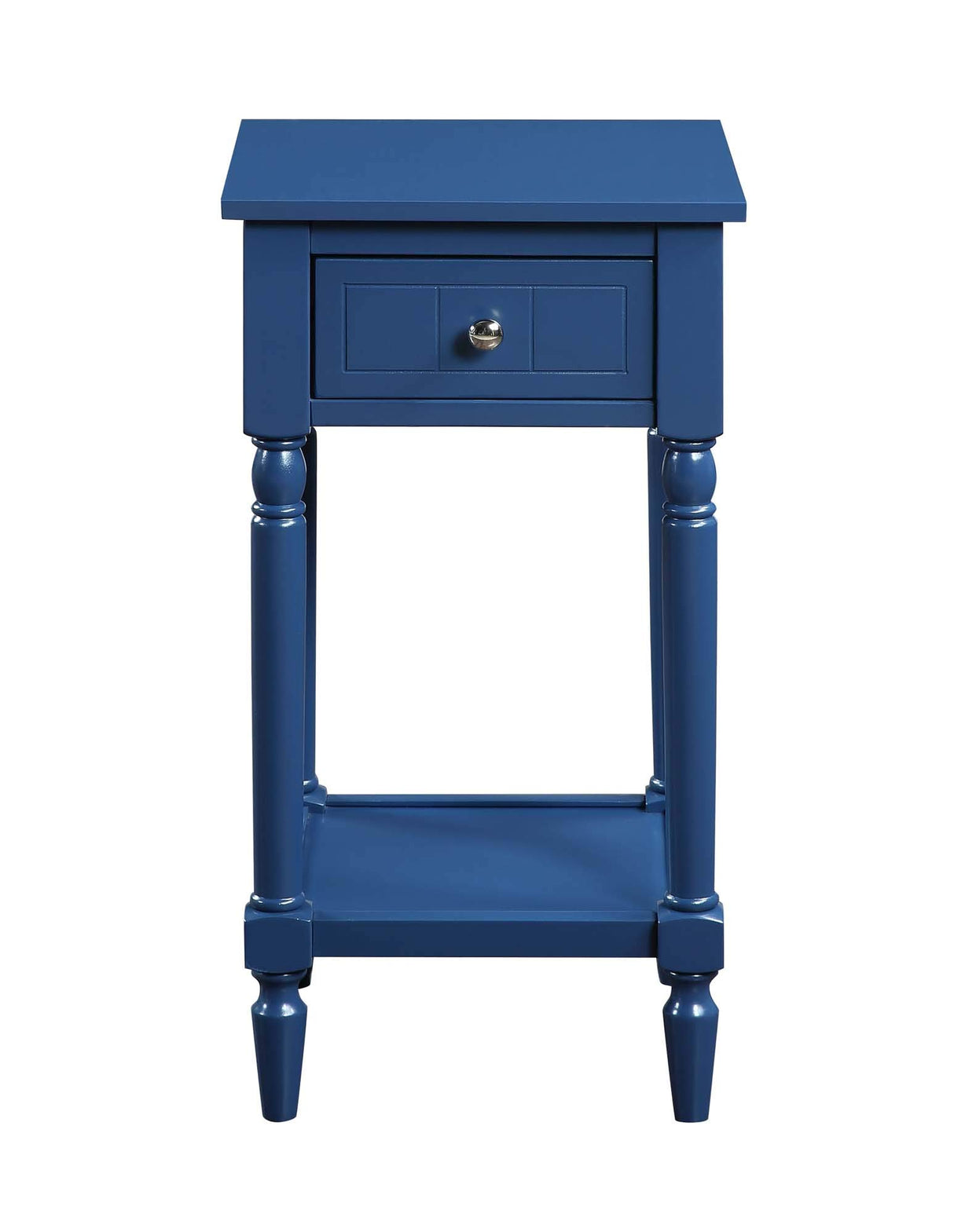 French Country Khloe 1 Drawer Accent Table with Shelf, Cobalt Blue