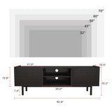 TV Stand for TVs Up to 70 Inch, Accent Iron Rattan Storage Cabinet Television