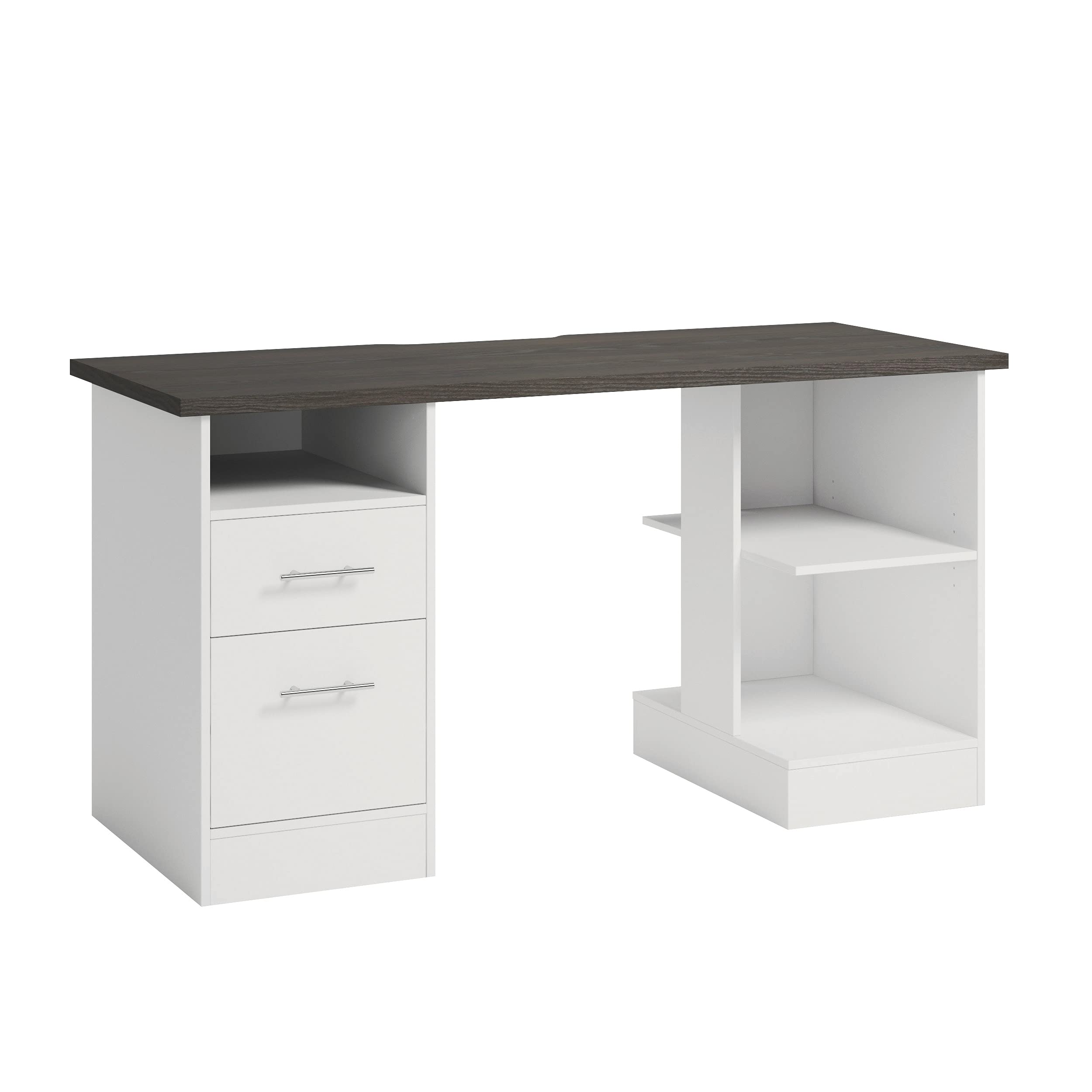 Miscellaneous Office Gaming Desk, L: 59.06" x W: 23.47" x H: 29.96", White finish