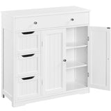 Bathroom Free-Standing Floor Cabinet, Practical Storage Cabinet with 4 Drawers