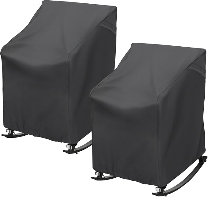 2 Pack Patio Rocking Chair Cover 27.5" L x 32.5" D x 39" H 420D Waterproof