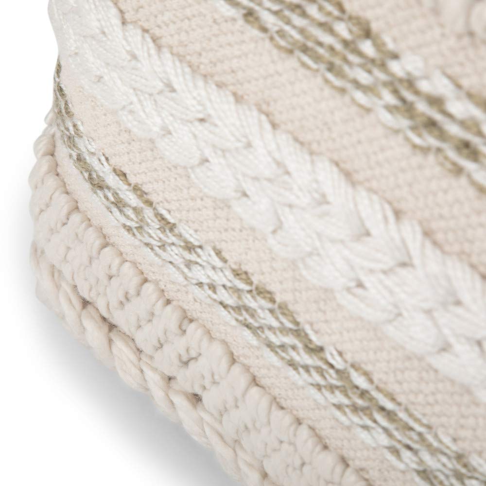 ommer Boho Square Pouf in Natural Handloom Woven Pattern for the Living Room,