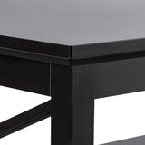 Oxford Coffee Table with Thicker Legs, Black Wood Coffee Table with Storage