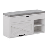 Bench with Cushion, Shoe Bench with Lift Top Storage, Adjustable Shelf, Shoe Cabinet