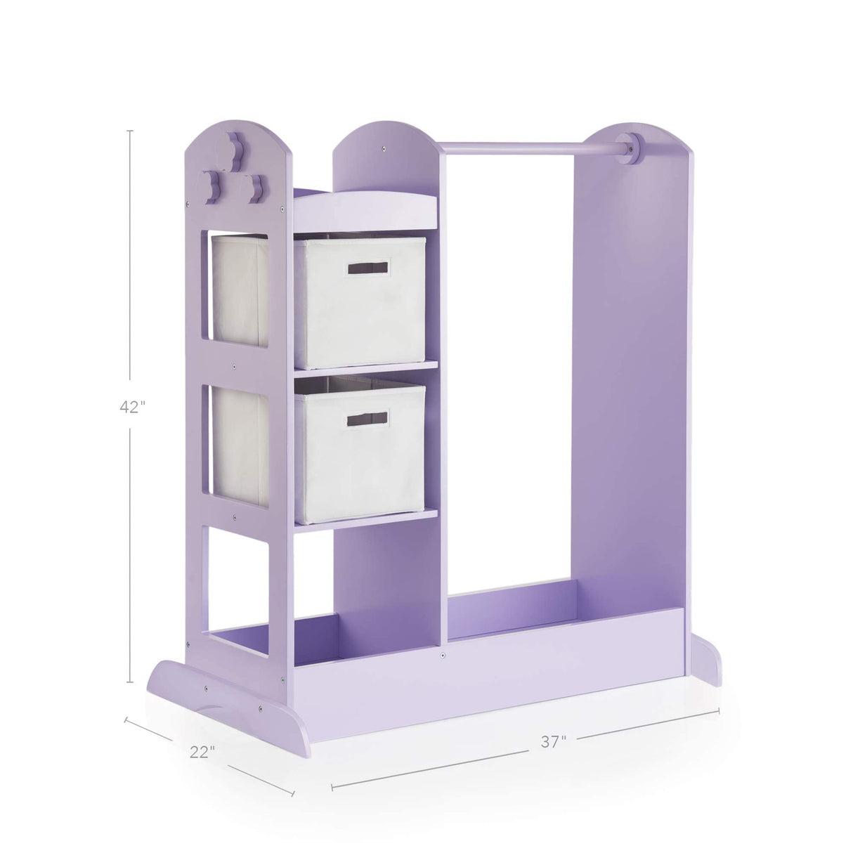 Store Dress-up Center – Lavender: Pretend Play Storage Closet with Mirror & Shelves