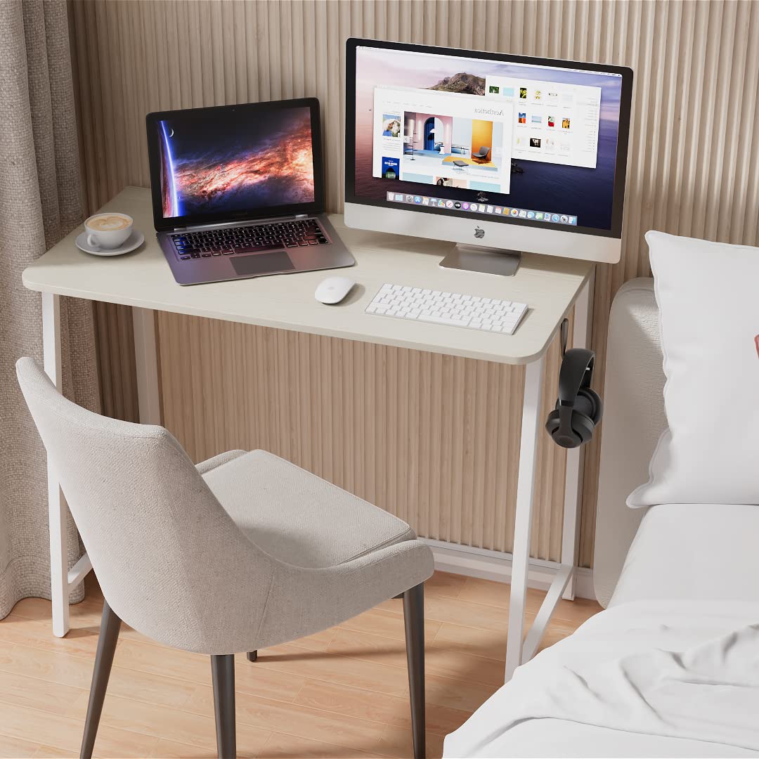 Folding Desk, Small Foldable Desk 31.5" for Small Spaces, Space Saving Computer Table Writing