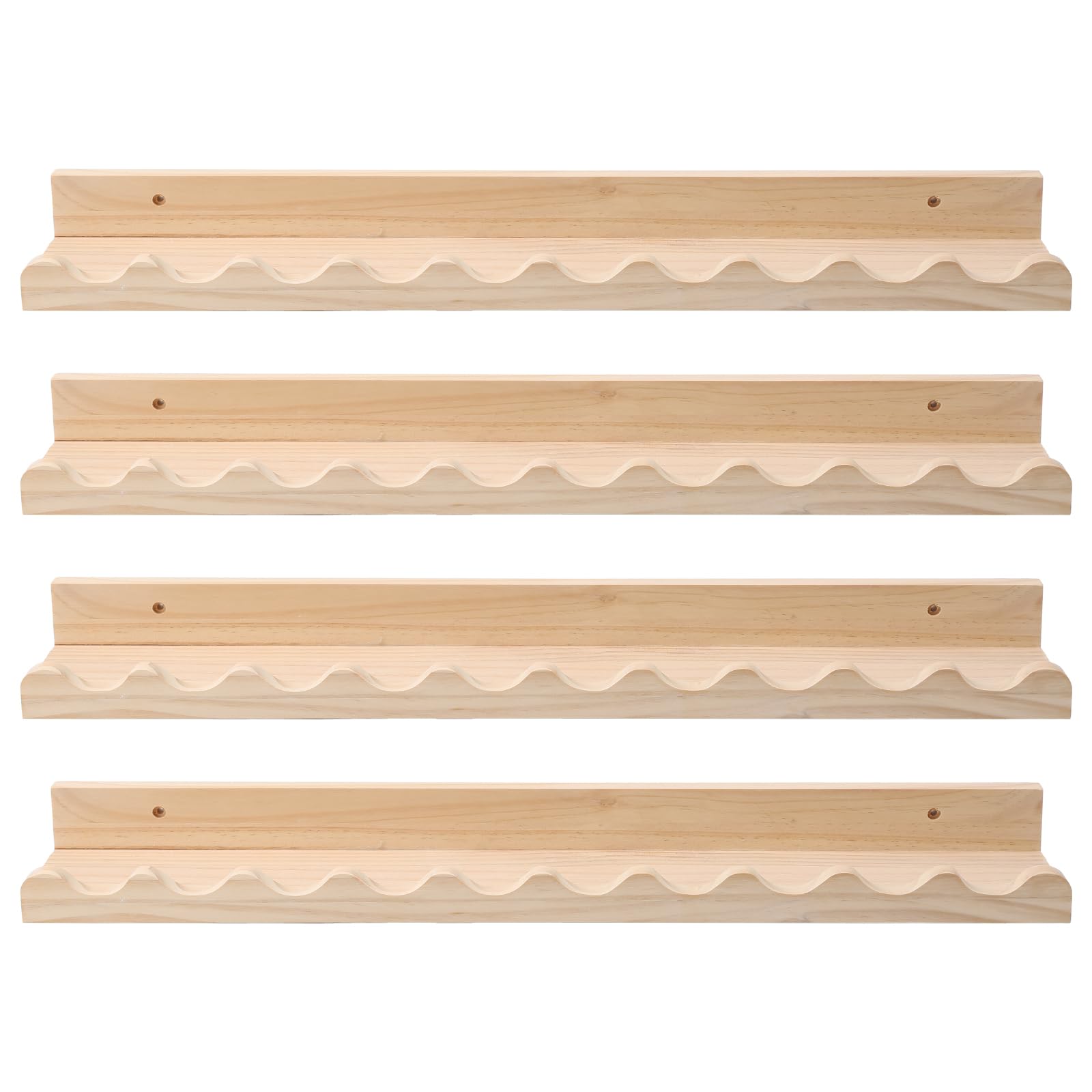 4Pcs 23 Inches Floating Shelves, Natural Wooden Photo Picture Ledge Shelves