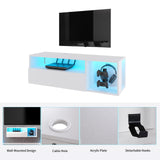 39.3'' Floating Wall TV Cabinet Stand with LED Lights