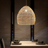 Ceiling Pendant Light, Curved Bamboo Semi Flush Light 1 Bulb Beige Ceiling Suspension