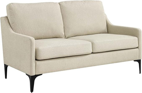 EEI-6021-LGR Corland Upholstered Fabric Loveseat, Light Gray