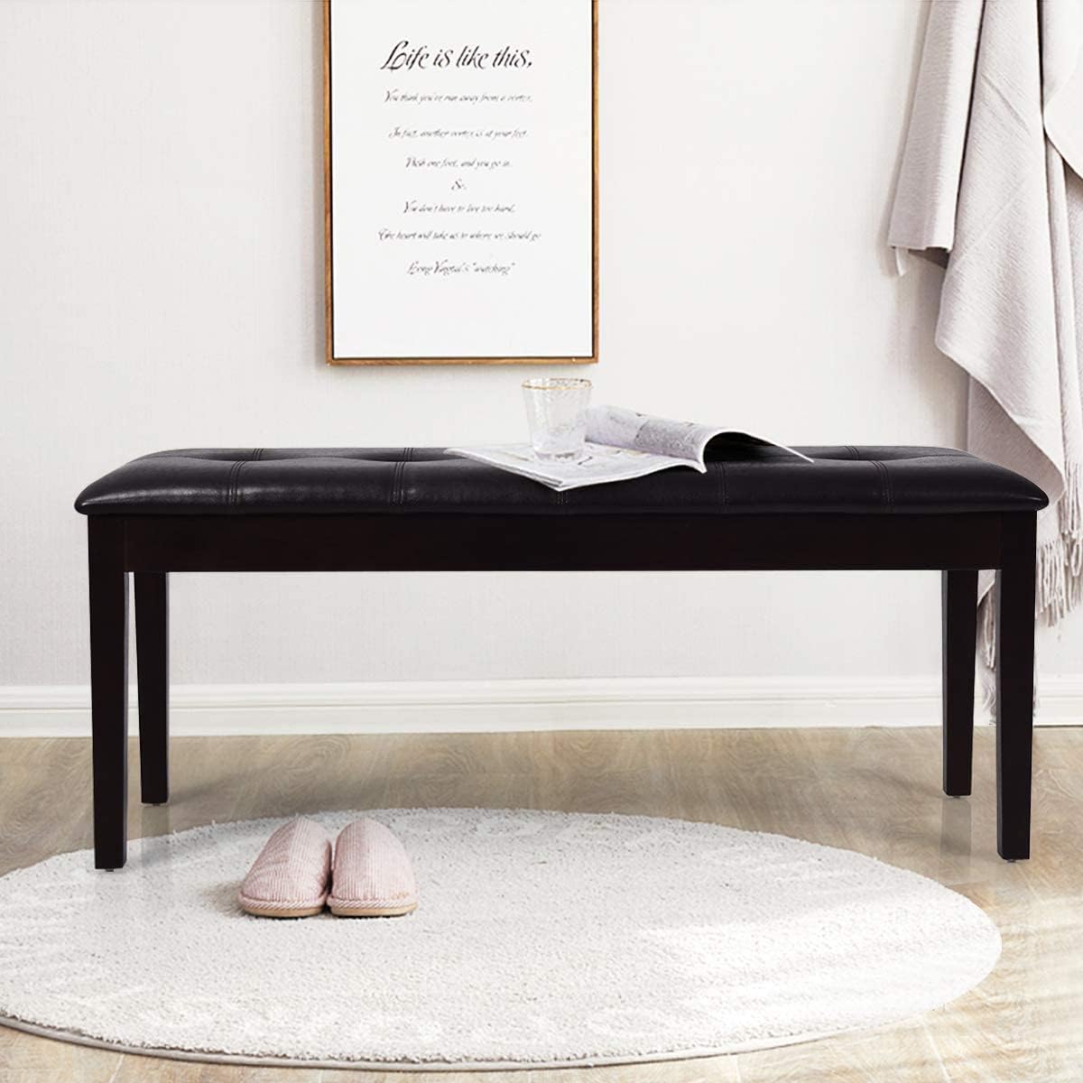 Dining Room Bench, Traditional Upholstered Table Benches