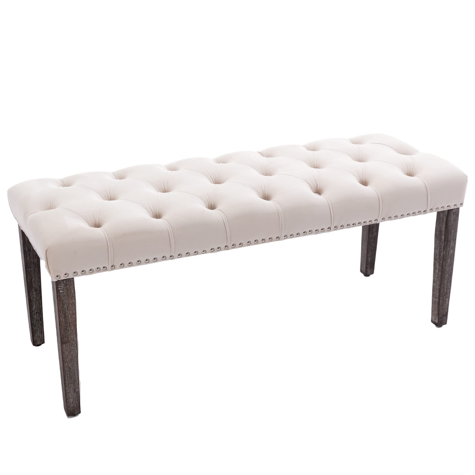 Button-Tufted Ottoman Bench, Upholstered Bedroom Benches