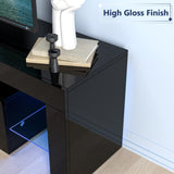 6&Fox LED Black TV Stand Stand for 55/60/65inch TV,Modern Entertainment Center