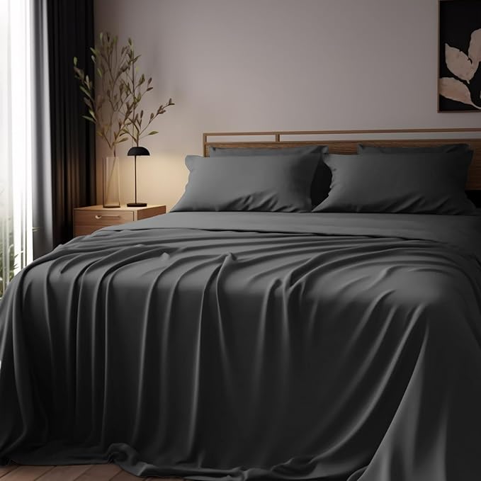 Sheets Queen Size Bed Sheets 4-Pcs Set - 100% Organic Bamboo Viscose 400