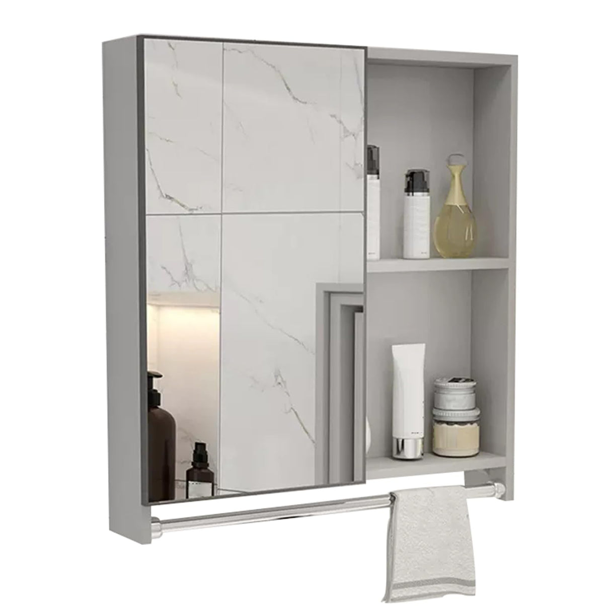 Aluminum Mirror Cabinet Bathroom Mirror Cabinet Large Storage Cabinet