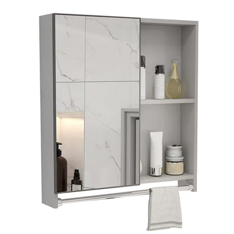 LYCDPYCD Aluminum Mirror Cabinet Bathroom Mirror Cabinet Large Storage Cabinet with Mirror Mirror Cabinet with Towel Rack Bathroom Mirror Cabinet Wall Mounted Water Proof Mirror Cabinet(63cm)