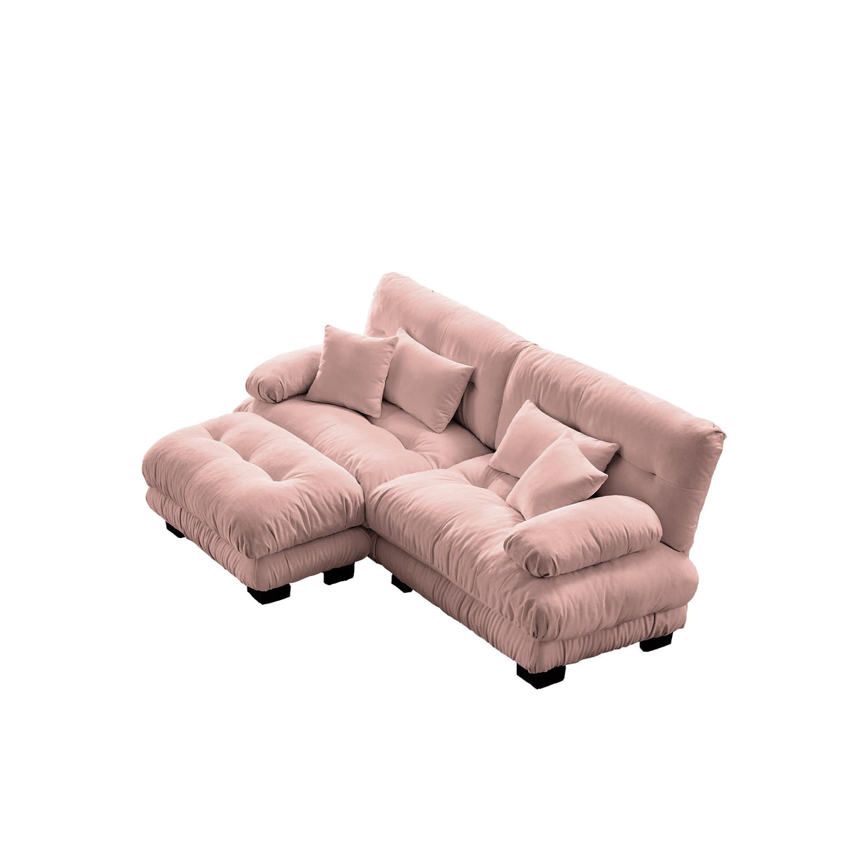 94" L Shape Sofa, Chenille 2 Seater Cloud Couch with 4 Soft Pillows