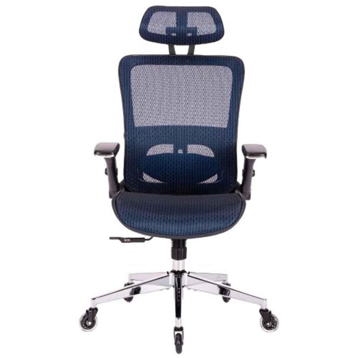 Blue Ergonomic Mesh Office Chair, High Back - Adjustable Headrest with Flip-Up Arms,